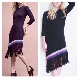 $458! Alpaca Anthropologie Harare  Fringed Sweater dress